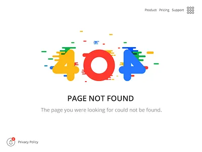 404 Page 404 creative landing page flat shot social ui design ui ux web design website page