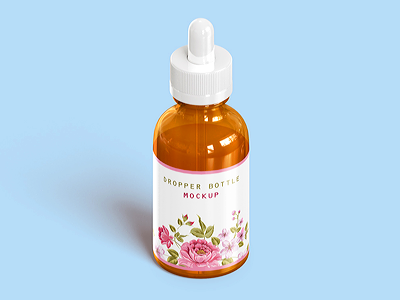 Dropper Bottle Mock-Up bottle eye dropper glass label logo mock up mockup pack psd psd mockup showcase vape