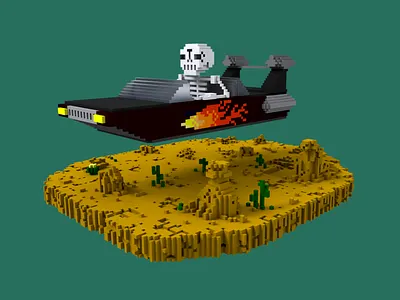 Drive 3d art character desert experiment fun graphics illustration