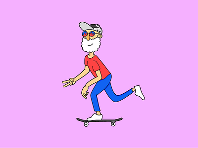 B-E-Z beard bez dude illustration peace skater