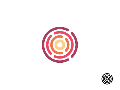 C – Waves black c impulse lines logo mark simple waves white yellow