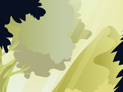 The forest forest green handdrawn illustration landscape layers light mountain outdoors tree vector view