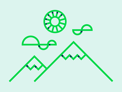 Sunny Sunday clouds colorado flat flatdesign illustration mountains outdoors sun sunday sunny