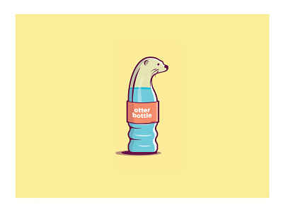 Otter Bottle character illustration otter vector