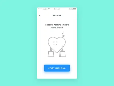 Wishlist (Blank Screen) blank cute e commerce heart illustration shopping state ui wishlist