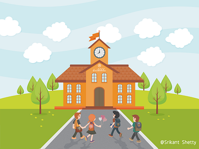 Hello Dribbble beach buildings city debut flat forest