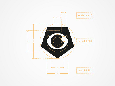 Arts Department logo 1.618 eye five golden ratio logo pentagon