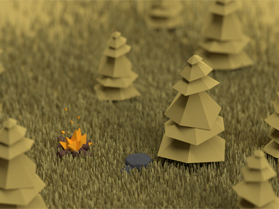 A Future Project 3d blender low poly miniature model render trees world