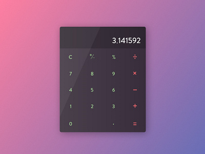 Calculator - DailyUI #004 calculator colorful colors dailyui input interface modern numbers ui