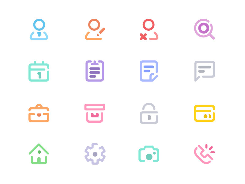 HR Manager - Icons colorful design hr manager icon set icons simple ui ux web website