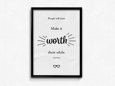 Quote Worthy black harry poster print quote typography winston