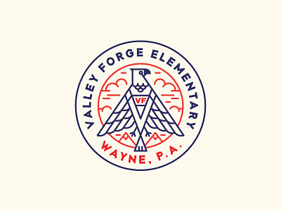 Valley Forge Elementary School Logo branding falcon illustration logo