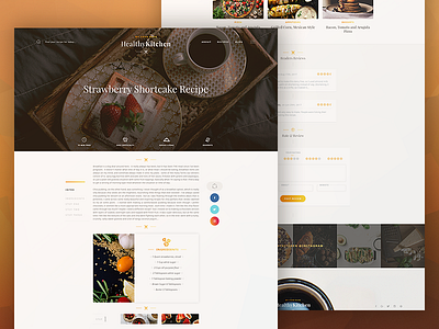 Healthy Kitchen - Recipe page blog cooking css design food healthy html recipe template theme wedesign