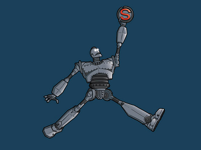 Iron Air air jordan illustration iron giant logo movie robot vintage