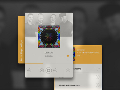 Music Player Widget 009 dailyui list music play player songs ui widget