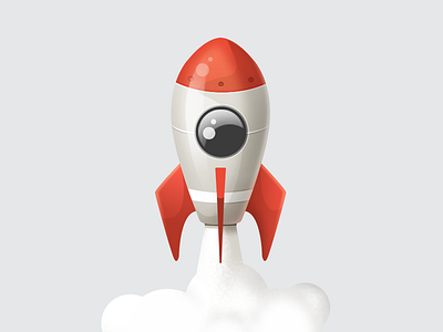 Rocket icon icon illustration realistic red rocket startup technic toy