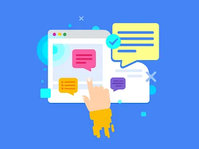 Engagement comment content design digital engagement feedback illustration user vector web