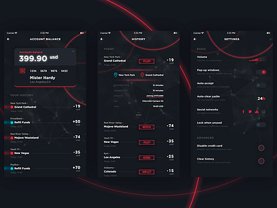 Passenger APP #1 application design mobile neon taxi ui ux