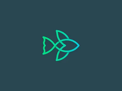 Fish animal cute design fish gradient kirov logo logotype лого логотип рыба