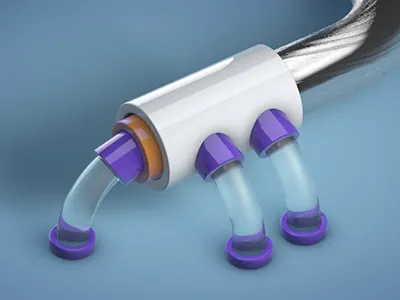 Mini machine 3d c4d isometric mini model pipes tubes