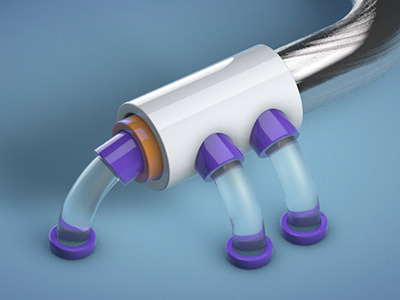 Mini machine 3d c4d isometric mini model pipes tubes