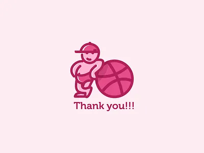 Thank You dribbble logo new member thanks
