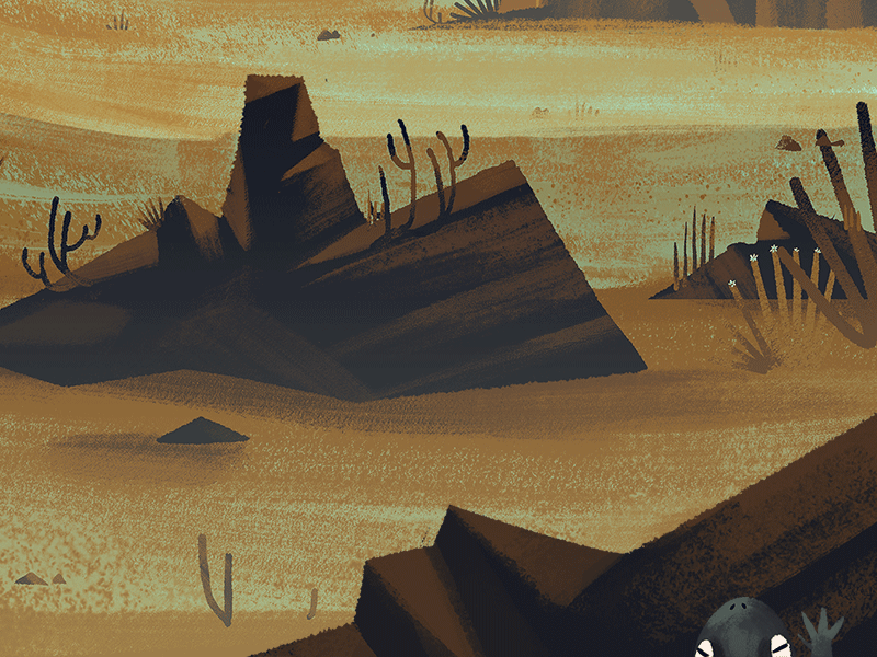 Lizard on the Rocky Road animal animation character animation desert environment frame by frame illustration lizard nature