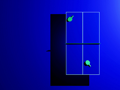 Ping Pong 3d blender low poly neon ping pong render