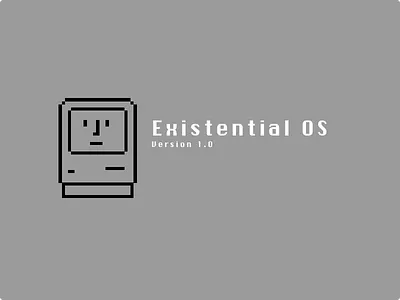Existential OS apple logo mac philosophy pixel satire
