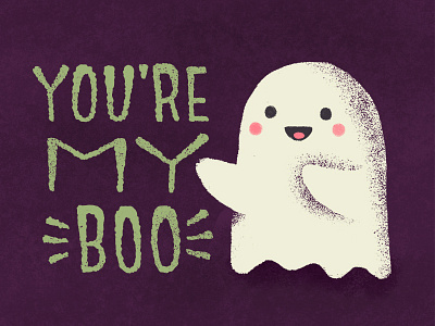 You're my Boo besties boo cute ghost halloween hug illustration scary texture trick or treat