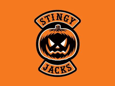 "Stingy Jacks" Halloween Biker Patch biker gang halloween jack o lantern limited palette patch pumpkin