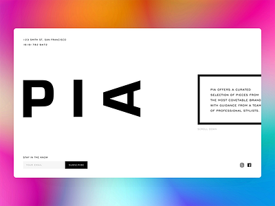 Pia branding ui web design womenswear