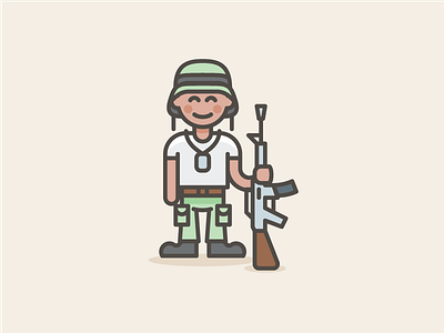 Soldier - Streamline Style army color icons illustration illustrator marketing sketch solider vector