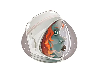 Anna anna astronaut avatar character color green illustrator planet space