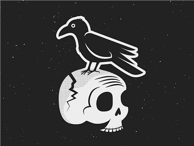 Skull 17 - 31 Days of Skulls 31daysofskulls halloween illustration raven skull texture