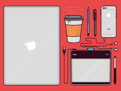 Design Essentials art coffee design essentials illustration line mac mono office pen tablet