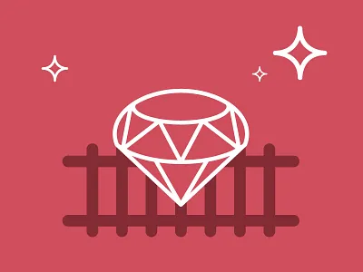Ruby On Rails illustration line icon programming ruby on rails