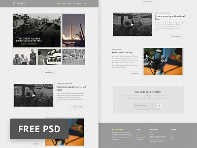 History Bits Magazine Psd Template free free psd freebie magazine online photoshop ui web design web template