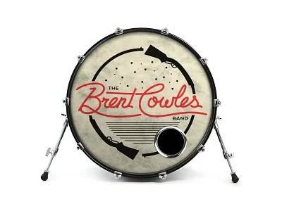 Kick Drum Art band circular guns kick drum script stars vector