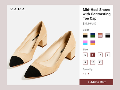Daily UI - Customize Product buy cart customize daily ui minimal product purchase shopping ui user zara