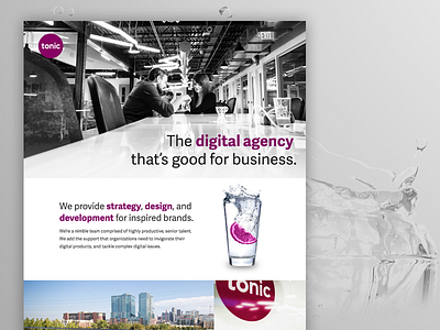 Tonic bold type branding clean crisp cutting edge marketing