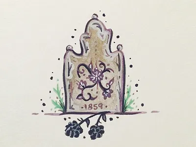Grave Adventures flowers gouache grave painting