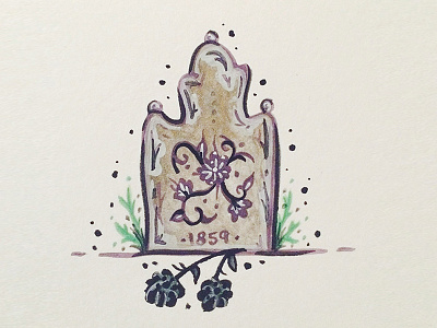 Grave Adventures flowers gouache grave painting