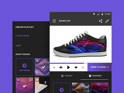 Shiftwear App Dashboard app controls dashboard mobile shoe sneaker ui ux