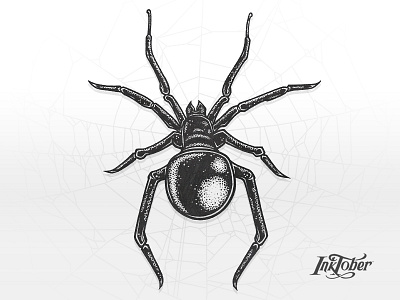 Spider black dots fineliner fun handmade ink inktober practice spider