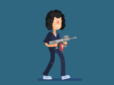 Alien | Ellen Ripley 2d alien animation character ellen flamethrower gif illustration ripley