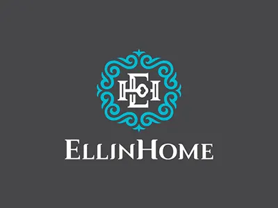 EllinHome design eh ellin estate greece home key letter logo ornament