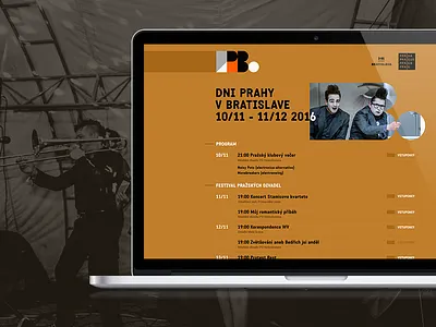 Dni Prahy v Bratislave balck clean clear design graphics minimalism uidesign webdesign yellow