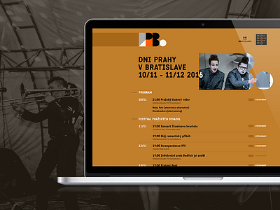 Dni Prahy v Bratislave balck clean clear design graphics minimalism uidesign webdesign yellow