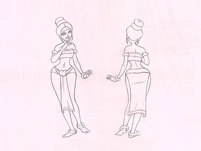 Lady sketch on Paper